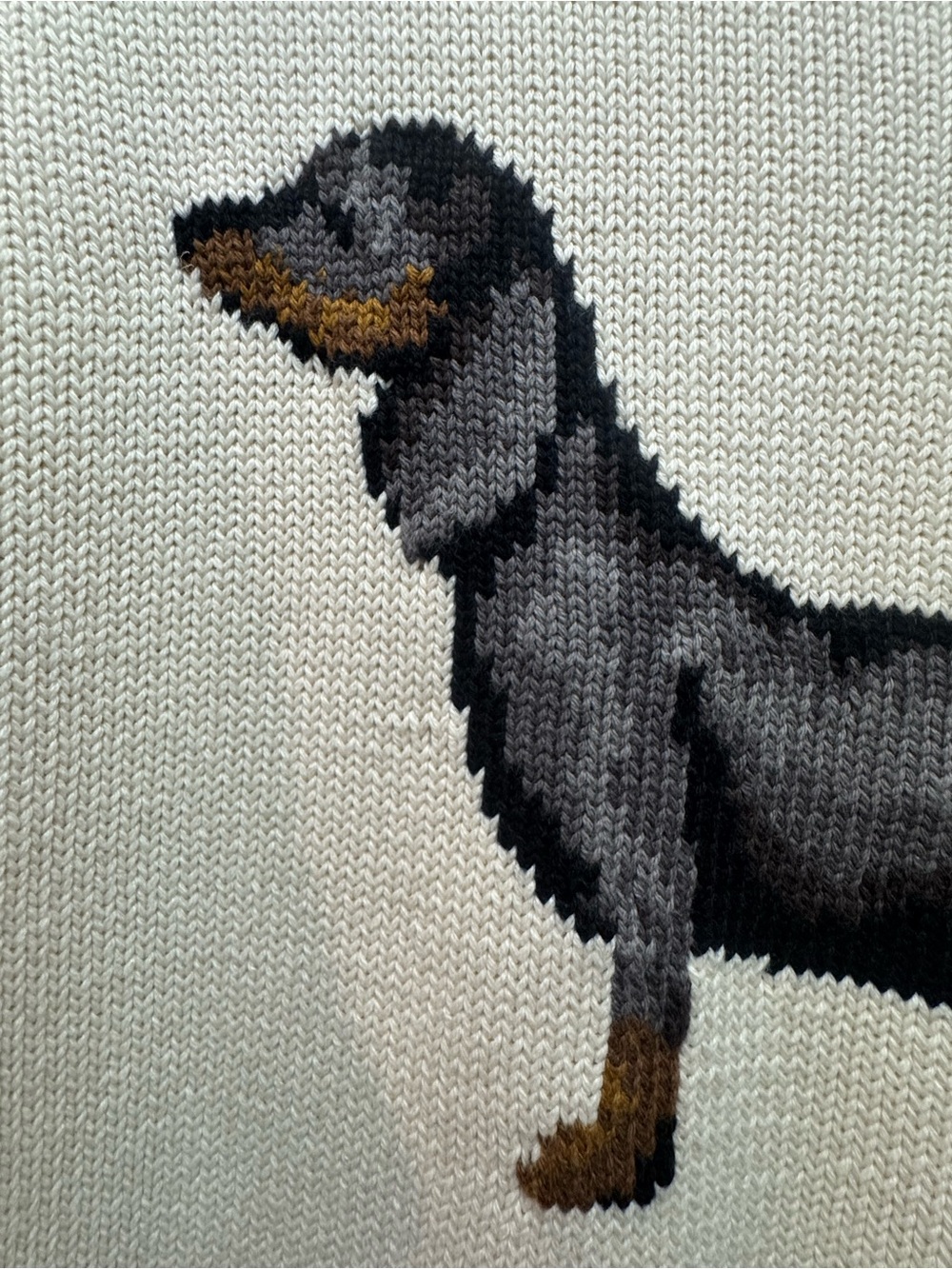 Ralph Lauren Cream Crewneck Sweater with Dachshund Intarsia - Picture 5 of 6